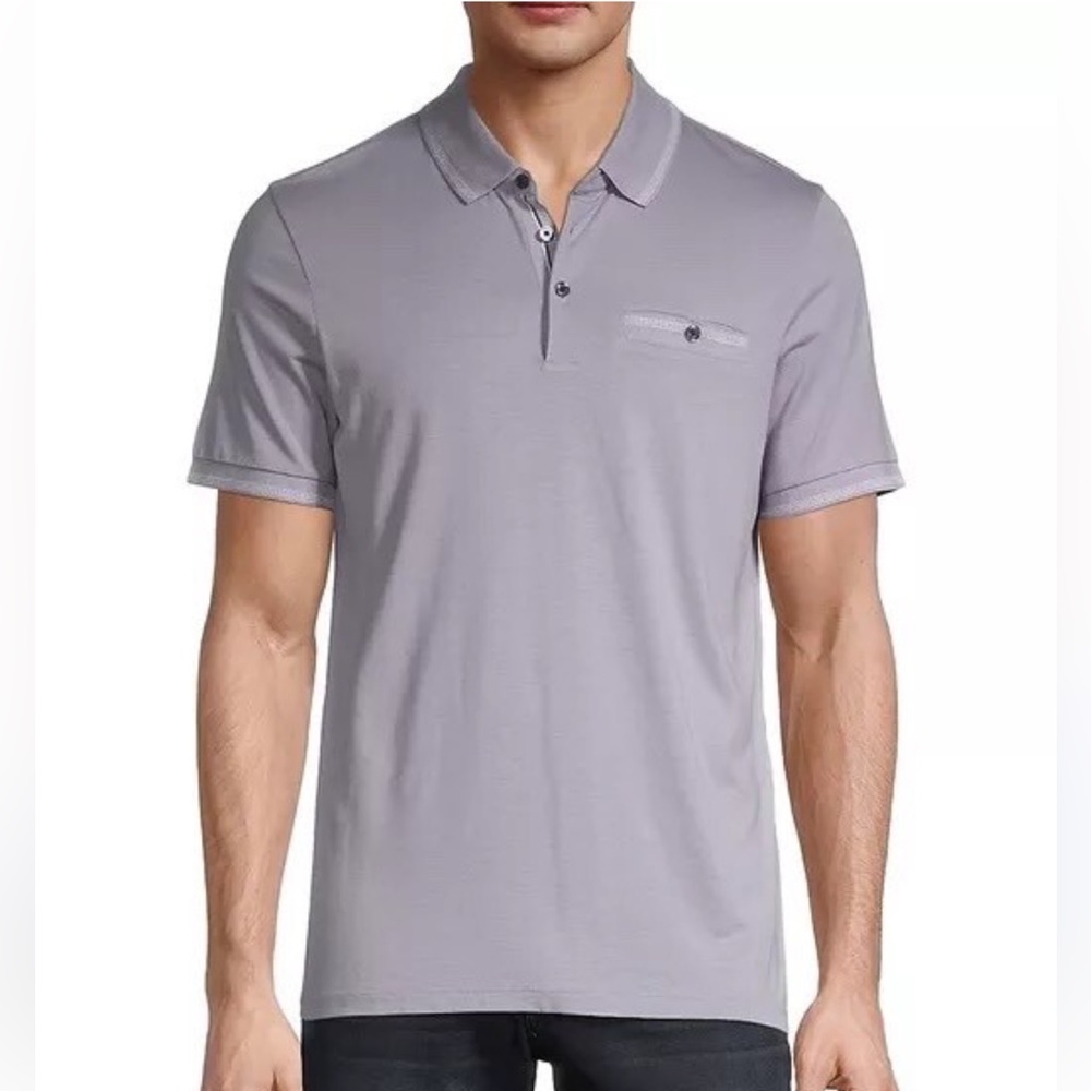 Ted Baker Angelo Modal All Over Polo Shirt grey Size UK 3 = medium U.S. $145